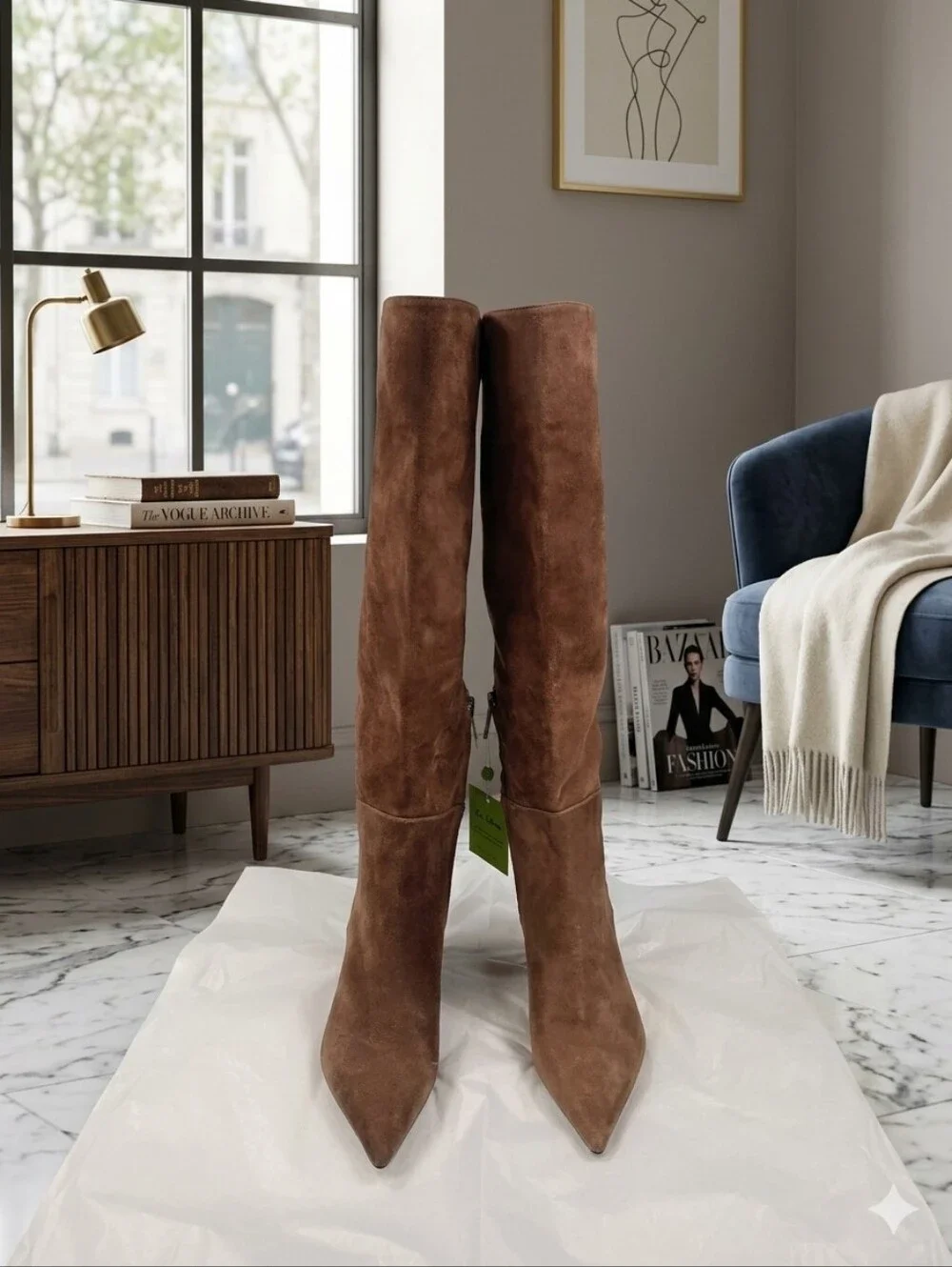 Sam Edelman Taylin Brown Suede Over-the-Knee Pointed Toe Boots Size 6 NWOB
